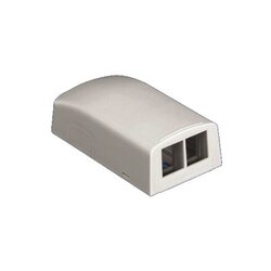 Caja de Montaje en Superficie, Para 2 Módulos Keystone, Color Blanco Mate