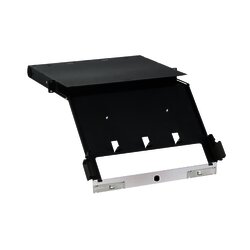 Panel de Distribución de Fibra Óptica, Acepta 4 Placas FAP o FMP, Bandeja Deslizable e Inclinable Hacia Abajo, Hasta 96 Fibras, Color Negro, 1UR