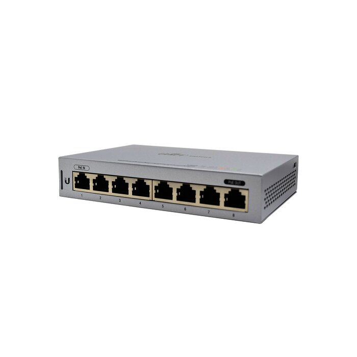 Switch UniFi Administrable capa 2 de 8 Puertos Gigabit (7 Ethernet y 1 PoE Pasivo 48V)