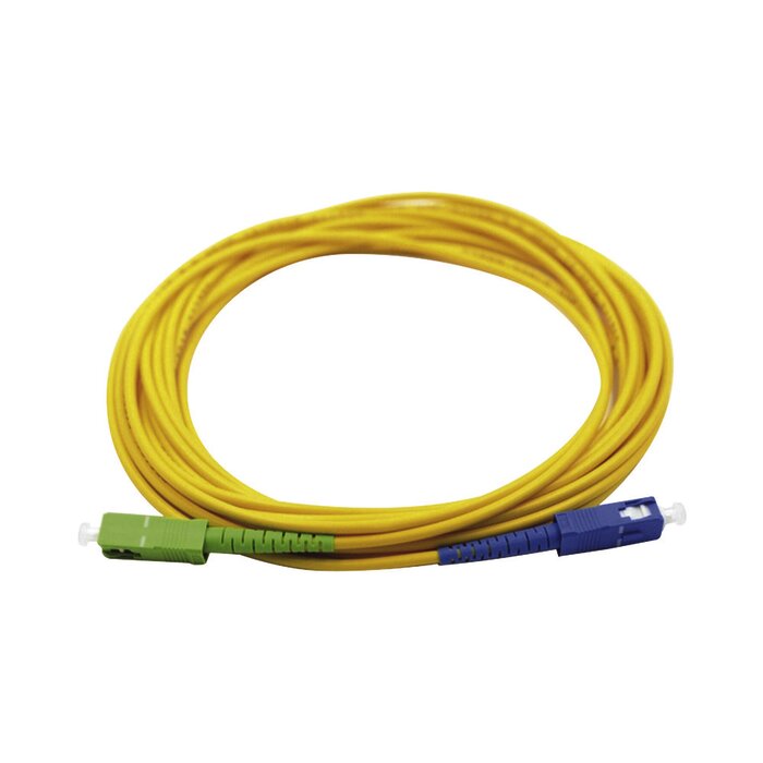 Jumper de Fibra Óptica Monomodo SC/UPC SC/APC Simplex, color amarillo 1 metro