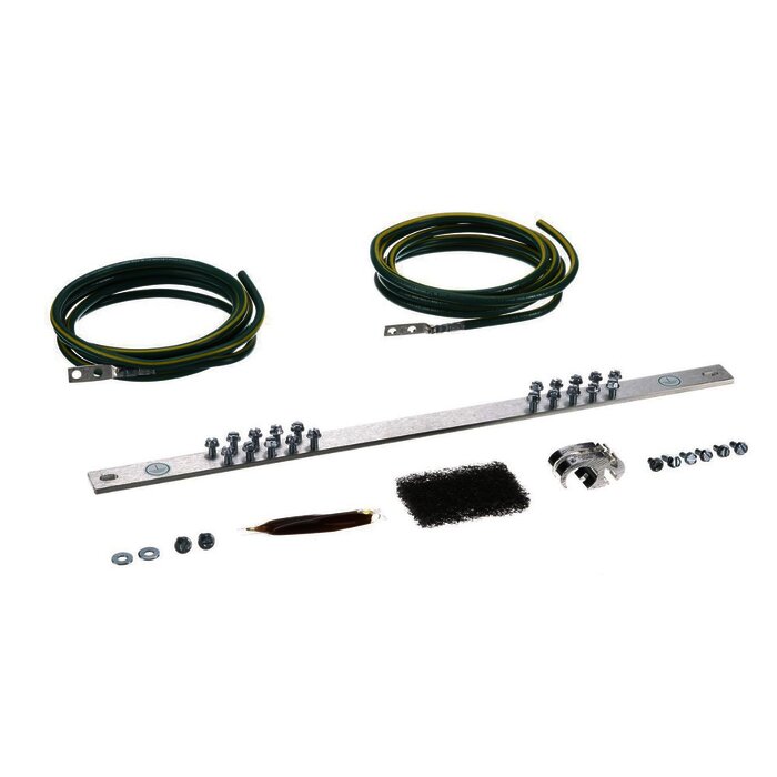Kit de Puesta a Tierra con dos Jumpers y Barra Colectora, para Rack de 19in