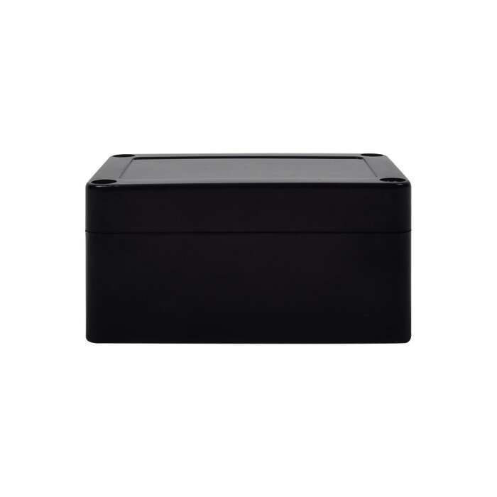 Gabinete Plástico Negro para Exterior (IP65) de 100 x 68 x 50 mm Cierre por Tornillos.