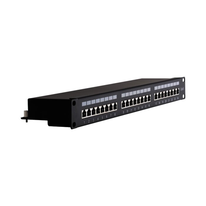 Patch panel Blindado (STP) de 24 puertos Cat6, 19in