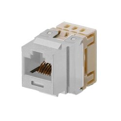 Conector Jack Estilo 110 (de Impacto), Tipo Keystone, Categoría 5e, de 8 posiciones y 8 cables, Color Blanco