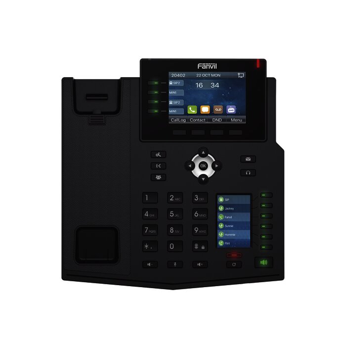 Teléfono IP Empresarial con Estándares Europeos, 16 lineas SIP con pantalla LCD a color, 30 teclas DSS/BLF, puertos Gigabit, IPv6, Opus y conferencia de 3 vías, PoE/DC (incluye fuente).