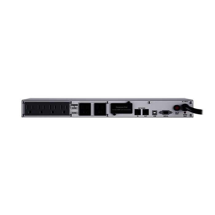 UPS de 500 VA/300 W, Topología Línea Interactiva, Entrada 120 Vca NEMA 5-15P, Tipo Rack 1 UR, Con 6 Tomas NEMA 5-15R