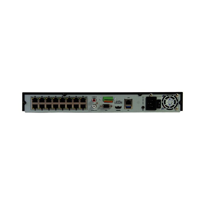 NVR 12 Megapixel (4K) / 16 canales / H.265+ / Hik-Connect / Switch PoE 300 mts / 2 HDD / HDMI en 4K / Soporta POS
