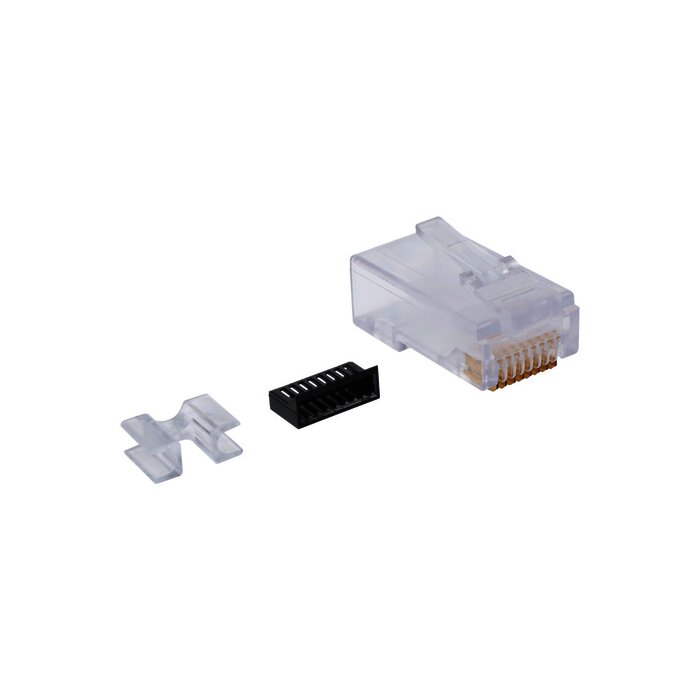 Plug RJ45 Cat6, Para Cable UTP Calibre 23 a 26 AWG, Chapado en Oro de 50 micras, Bolsa con 50 piezas