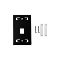 Placa de pared modular MAX, de 1 salida, Color Negro