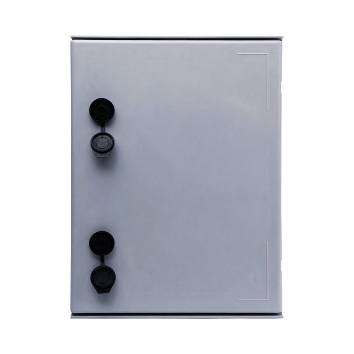 Gabinete de Poliéster IP66 Uso en Intemperie (300 x 400 x 200 mm) con Placa Trasera Interior (Incluye Chapa y Llave).