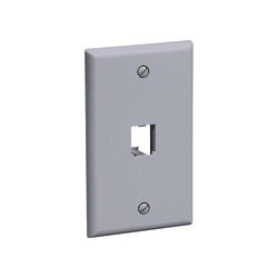 Placa de Pared Vertical Clásica, Salida Para 1 Puerto Mini-Com, Color Blanco Mate