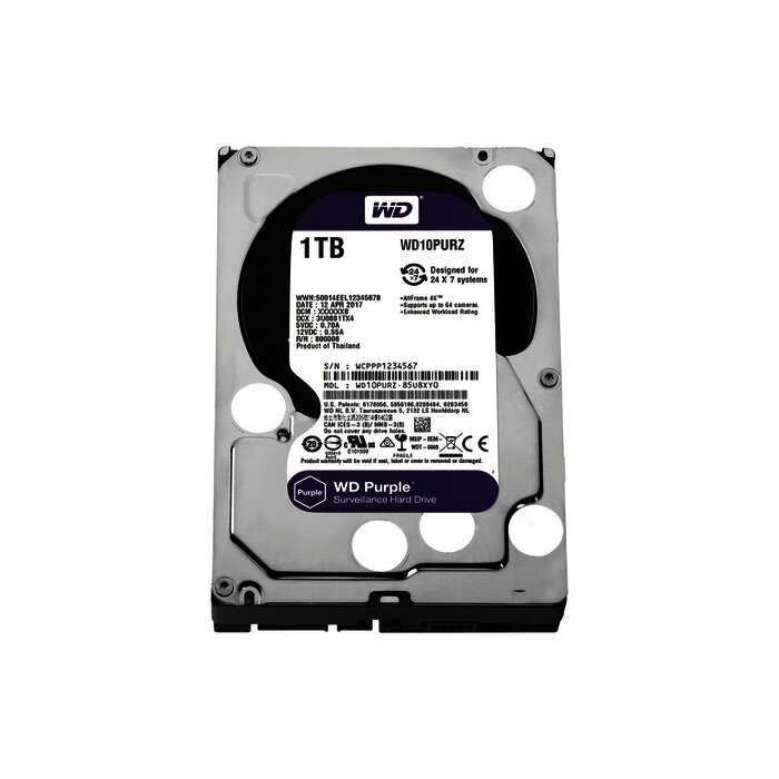 Disco Duro PURPLE de 1TB / 3 AÑOS DE GARANTÍA / Para Videovigilancia