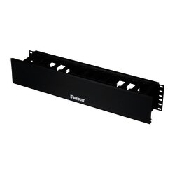 Organizador de Cables Horizontal PatchLink, Sencillo (Solo Frontal), Con Tapa Extendida, Para Rack de 19in, 2UR