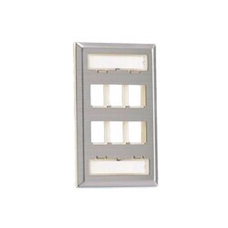 Placa de Pared Vertical, Salida Para 6 Puertos Keystone, Con Espacios Para Etiquetas, de Acero Inoxidable