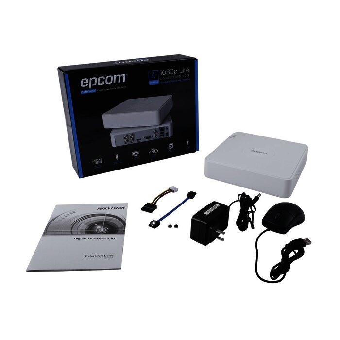 DVR 1080p Lite Pentahibrido / 4 Canales TURBOHD + 1 Canal IP / 1 Bahía de Disco Duro / H.264+ / 1 Canal de Audio / Salida Full HD