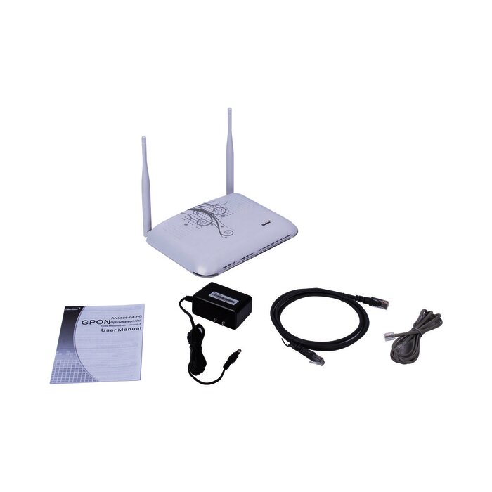 ONU para Aplicaciones FTTH/GPON, WiFi 2.4 GHz, MIMO 2X2, 4 Puertos Gigabit Ethernet, conector SC/UPC