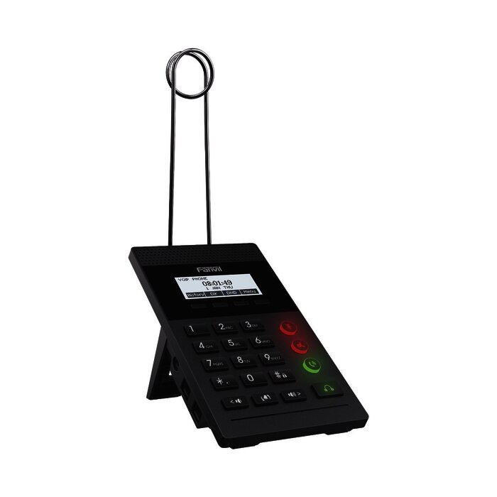 Teléfono IP para Call Center para 2 lineas SIP con soporte para diadema, pantalla 128x48 retro-iluminada, PoE