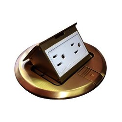 Mini caja de piso redonda de 2 contactos color bronce (11000-12101)
