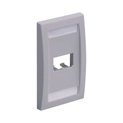 Placa de Pared Vertical Ejecutiva, Salida Para 2 Puertos Mini-Com, Con Espacios Para Etiquetas, Color Blanco