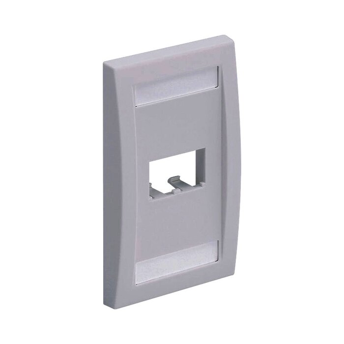 Placa de Pared Vertical Ejecutiva, Salida Para 2 Puertos Mini-Com, Con Espacios Para Etiquetas, Color Blanco