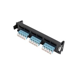 Placa acopladora de Fibra Óptica Quick-Pack, Con 6 Conectores LC Duplex (12 Fibras), Para Fibra Multimodo, Aqua