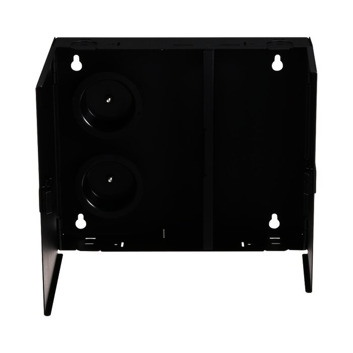 Caja de Conexión de Fibra Óptica, Para Montaje en Pared, Acepta 2 Placas FAP o FMP, Hasta 48 Fibras, Color Negro