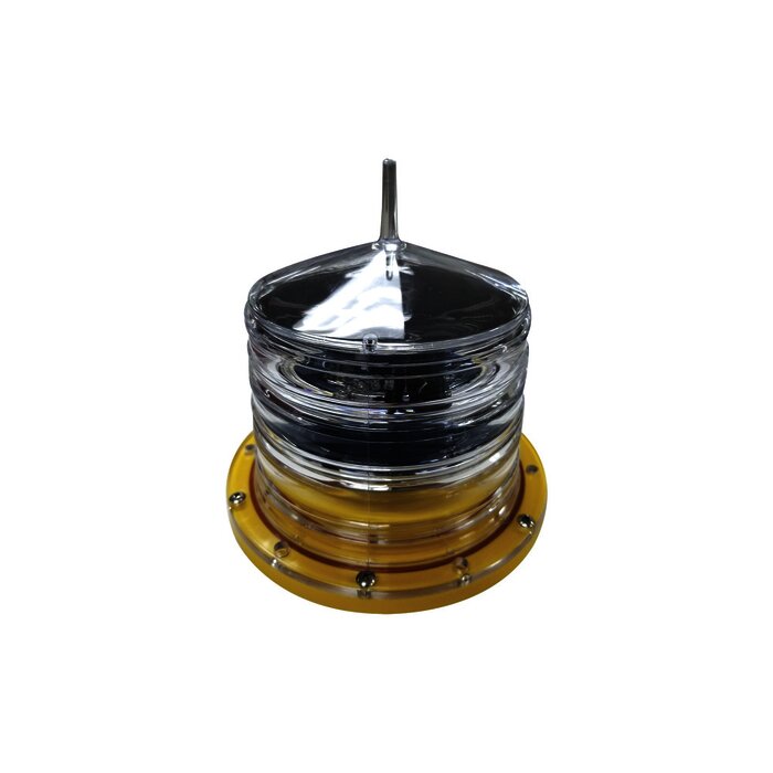 Lámpara de Obstrucción con Led Color Rojo con Panel Solar (Luz Fija o Estroboscópica configurable) / No incluye montaje