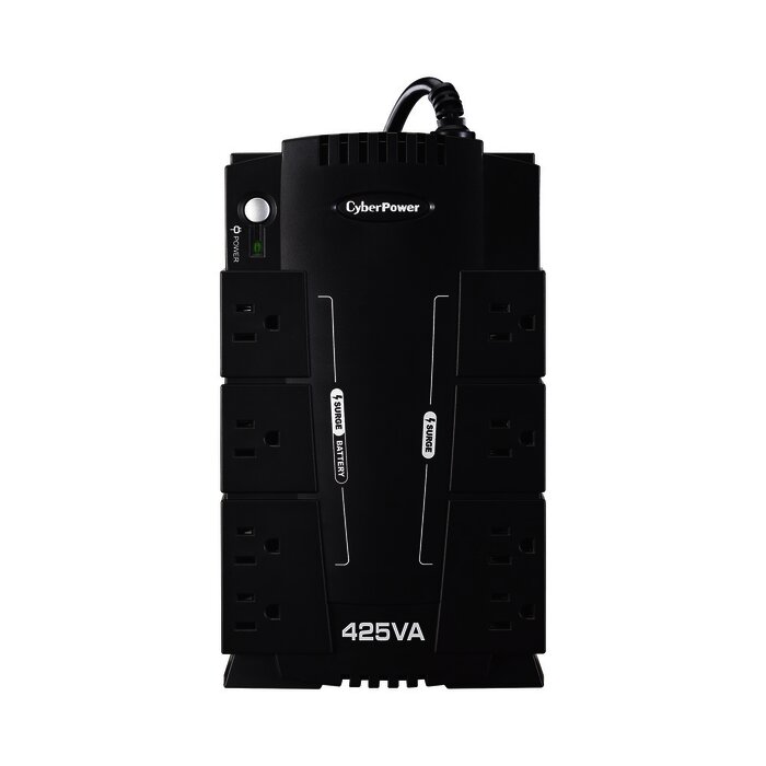 UPS de 425 VA/255 W, Topología Standby, Entrada 120 Vca NEMA 5-15P, Tipo Gabinete Compacto, Con 8 Tomas NEMA 5-15R