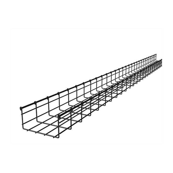 Charola tipo malla 105/200 mm ancho, con acabado Electro Zinc, tramo 3m