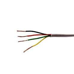 Cable de 4 conductores para alarmas y dispositivos de notificación, color blanco, calibre 22 AWG