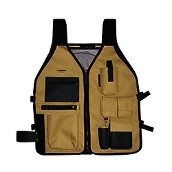 Chaleco porta herramientas 6 compartimientos con cinturones ajustables.