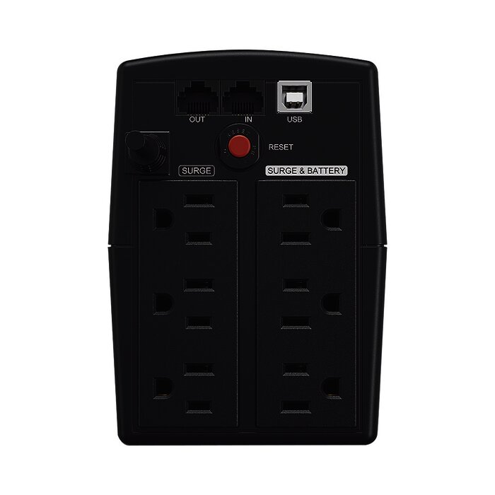 UPS de 750 VA/420 W, Topología Línea Interactiva, Entrada 120 Vca NEMA 5-15P, y 6 Salidas NEMA 5-15R, Con Regulador de Voltaje (AVR)