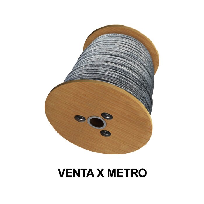 Cable de Retenida de 3/16" de Acero Galvanizado 7 Hilos (Venta por Metro).