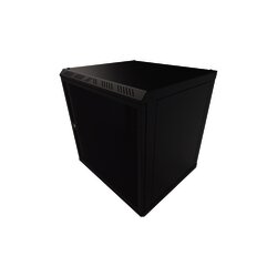 Gabinete con Puerta Ventilada para Montaje en Pared Cuerpo Fijo con Rack 19" de 12 Unidades.