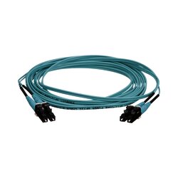Jumper de Fibra Optica Multimodo 50/125 OM4, LC-LC Duplex, OFNR (Riser), Color Aqua, 3 Metros