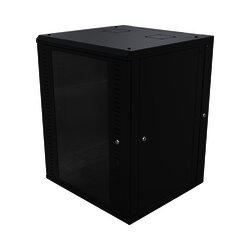 Gabinete Abatible de Pared (Con Marco Trasero) con Rack 19" de 24 Unidades. Ventana de Cristal Templado.