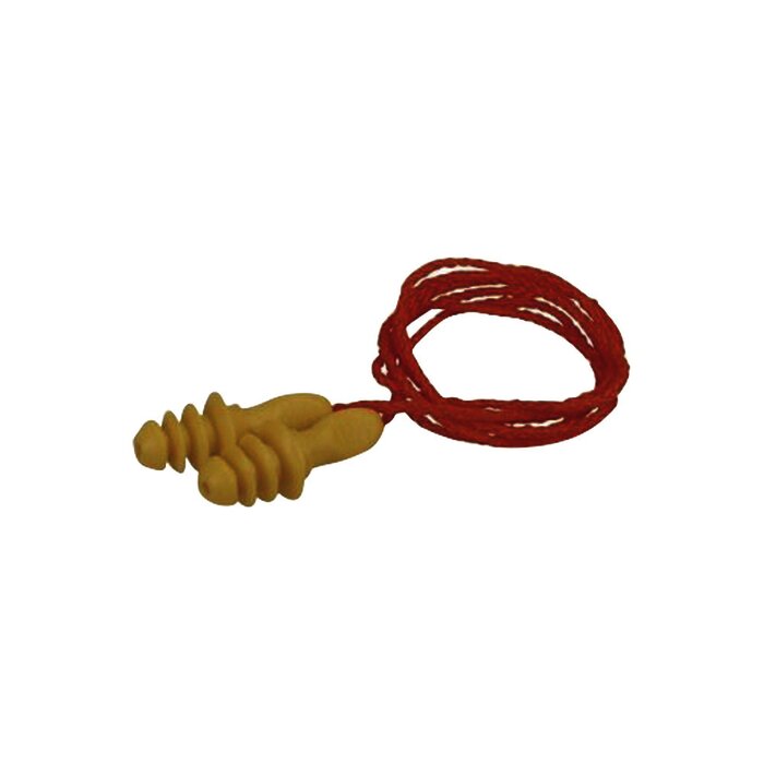 Tapones para oídos reutilizables, de caucho sintético.