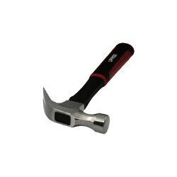 Martillo de uña curva 16 onzas anti vibración, cabo de fibra de vidrio.