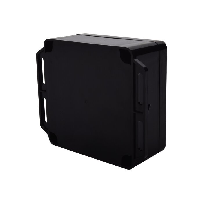 Gabinete Plástico Negro para Exterior (IP65) de 120 x 120 x 60 mm Cierre por Tornillos.