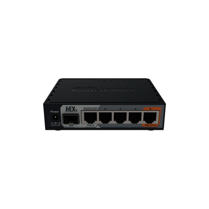 (hEX S) Router Dual Core, 5 puertos Gigabit, 1 Puerto SFP, PoE in, PoE Out
