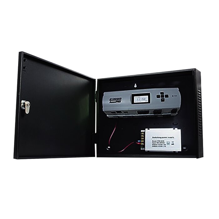 Controlador de Acceso / 4 Puertas / Biometría Integrada / 3,000 Huellas / Compatible con Sistemas de Elevadores (10 Pisos) / Incluye Gabinete y Fuente de Alimentación 12VCD/5A