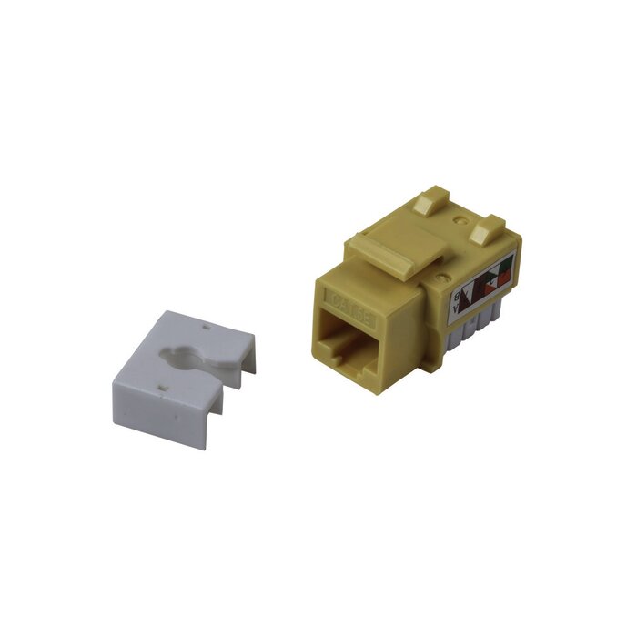 Módulo Jack Keystone Cat5e con terminación 110 (Punchdown) para faceplate - Color Amarillo