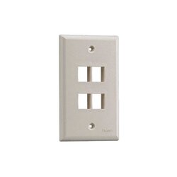 Placa de Pared Vertical, Salida Para 4 Puertos Keystone, Color Blanco