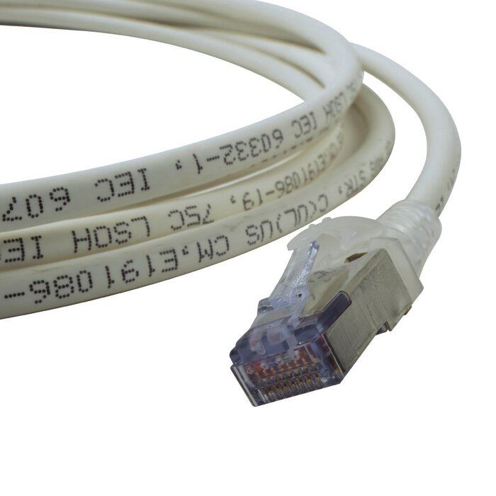 Patch Cord "Skinny" Cat6A Blindado S/FTP, 10ft, Diámetro Reducido 28 AWG, Color Blanco