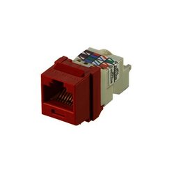 Conector Jack Estilo TP, Tipo Keystone, Categoría 6, de 8 posiciones y 8 cables, Color Rojo