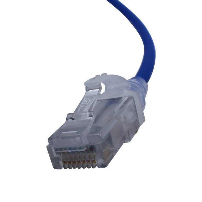 Patch Cord MC6 Modular Cat6 UTP, CM/LS0H, 7ft, Color Azul, Diámetro Reducido (28AWG)