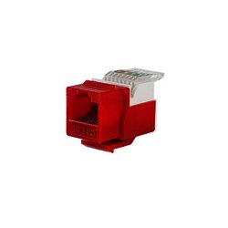 Módulo Jack Keystone Cat5e sin Herramienta (toolless) para faceplate - Color Rojo