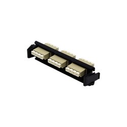 Placa acopladora de Fibra Óptica Quick-Pack, Con 3 Conectores LC Quad (12 Fibras), Para fibra Multimodo, Beige