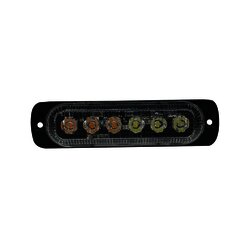 Luz direccional con 6 LEDS, color ambar/claro, 12-24 VCD