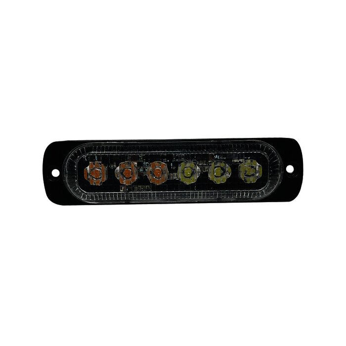 Luz direccional con 6 LEDS, color ambar/claro, 12-24 VCD
